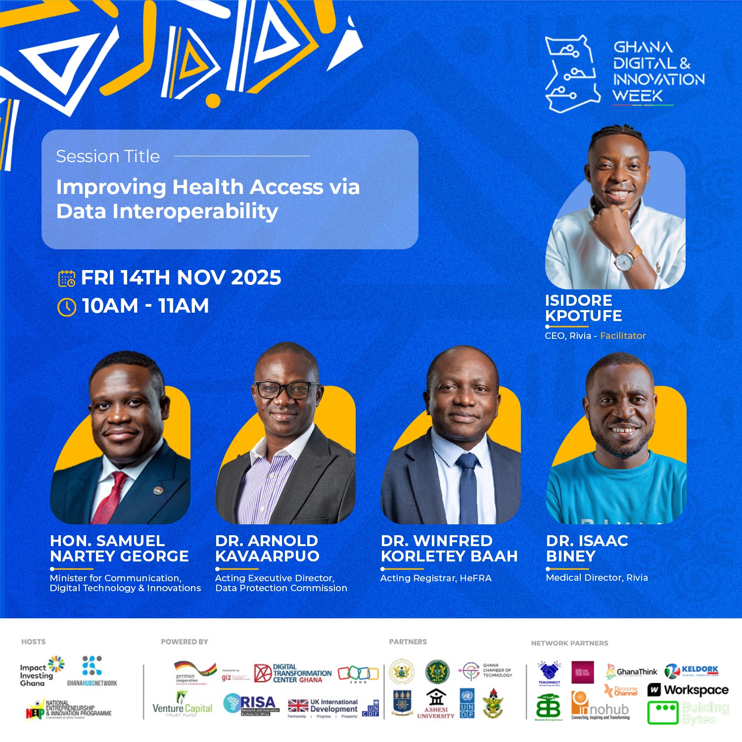 Rivia is proud to host a pivotal stakeholder session, "Making Healthcare More Accessible Through Data Sharing," as an official part of the 2025 Ghana Digital and Innovation Week (GDIW).