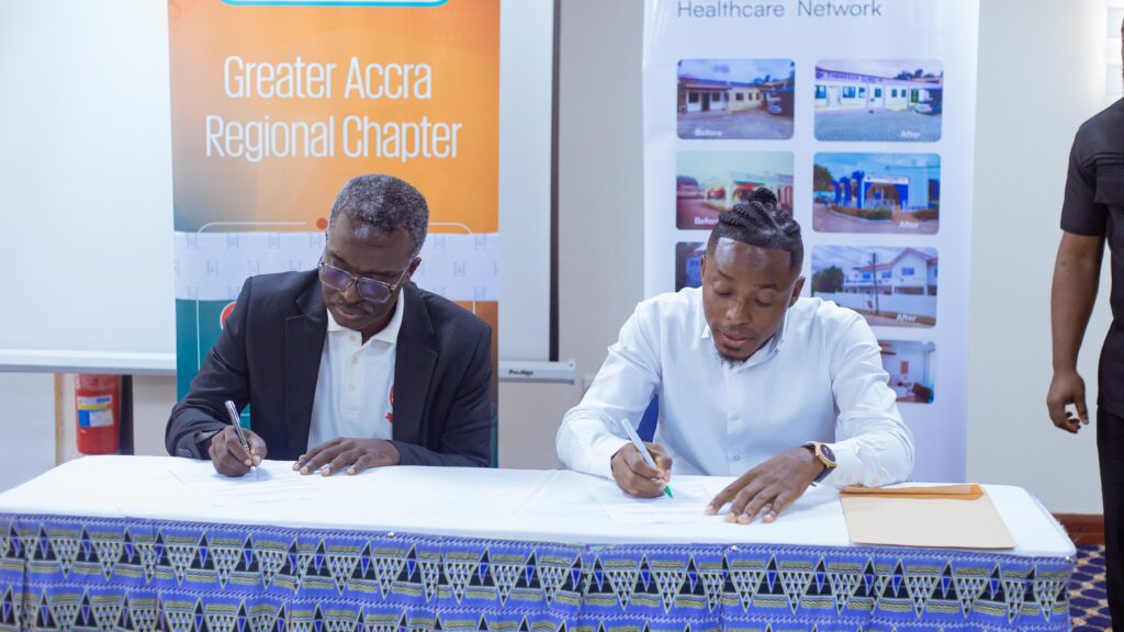 Rivia CEO Isidore Kpotufe signs partnership agreement with PHAoG Greater Accra Chairman