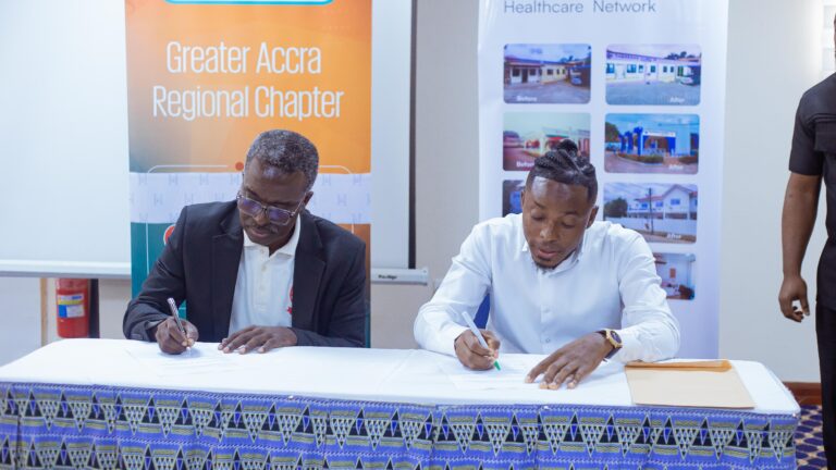 Rivia CEO Isidore Kpotufe signs partnership agreement with PHAoG Greater Accra Chairman